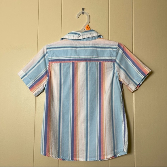 Colorful Striped Kids Shirt size 7 100% cotton - Picture 3 of 5